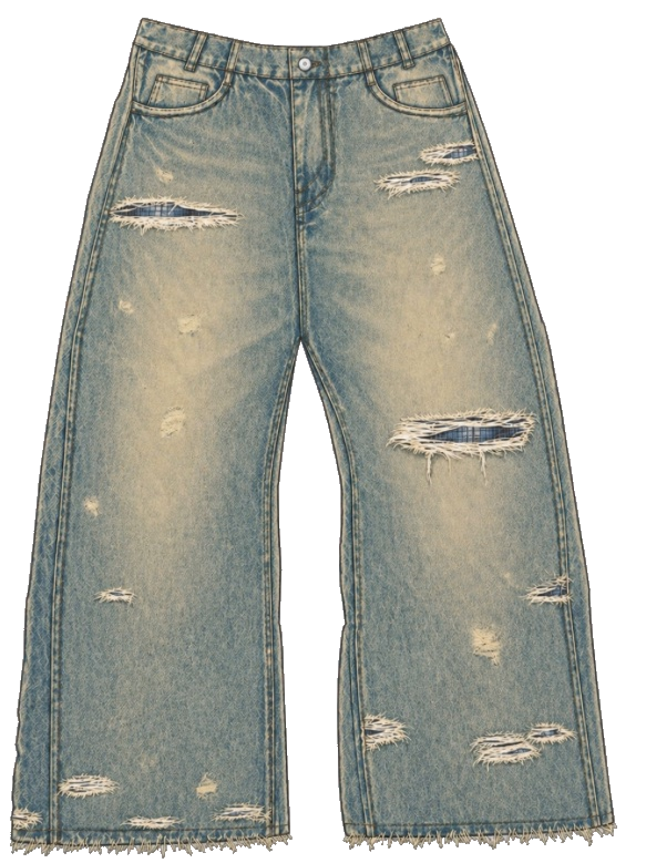 Wreckage Baggy Jeans Front