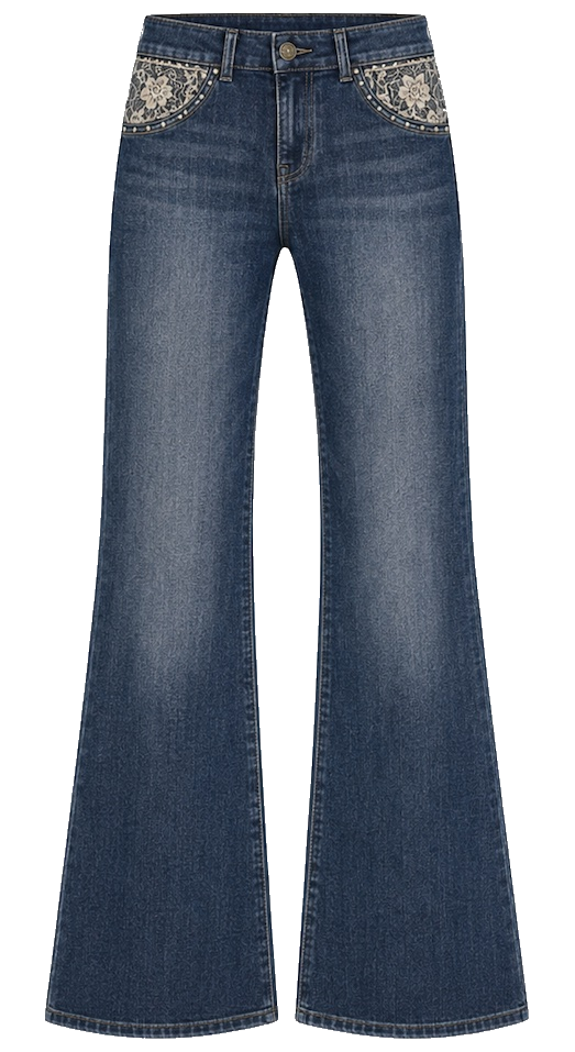 Lace Pocket Flares Front